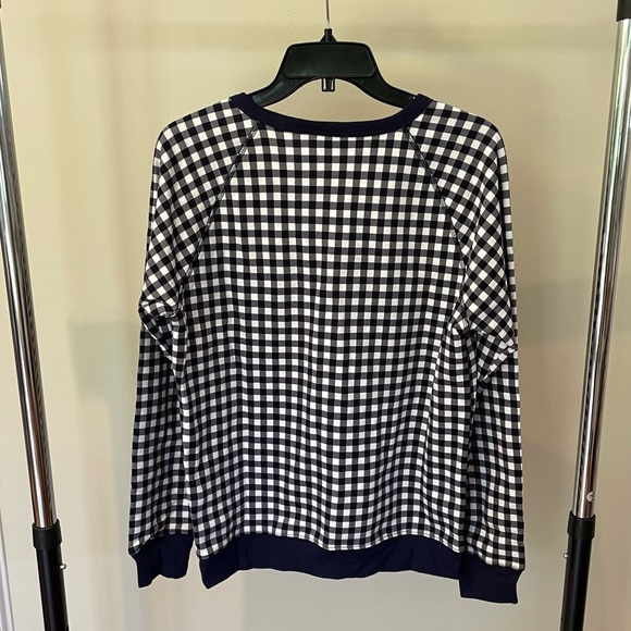 NWT Navy Gingham Draper James Sweatshirt - Picture 2 of 4